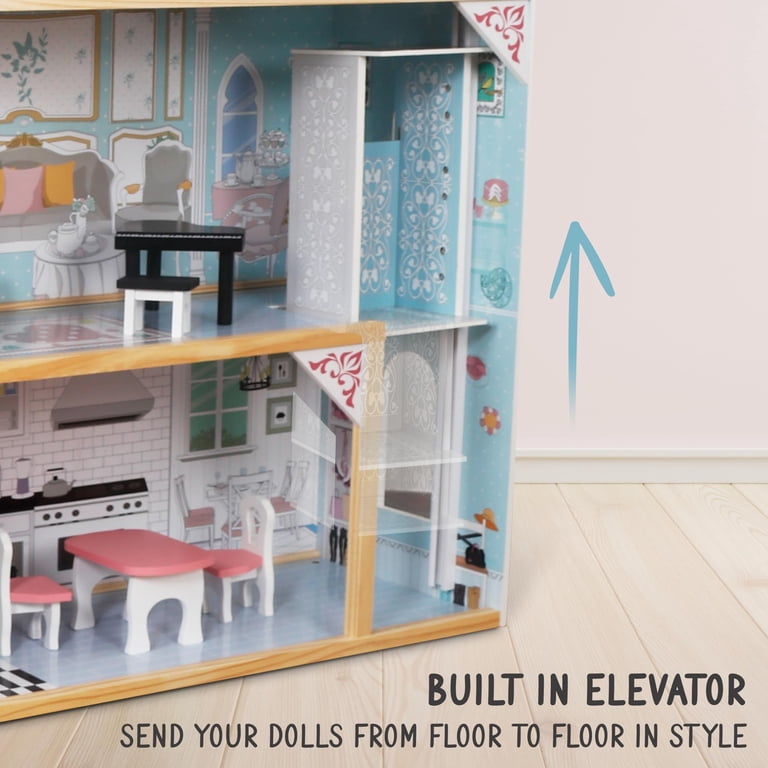 Lil' Jumbl, Kids Wooden Dollhouse, 3-Story X-Large with Elevator