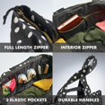 thumbnail image 3 of Fit & Fresh All The Things Weekender Bag for Women, Large Tote Bag For Women, Travel Bag For Women, Overnight Bag, Beach Bag, Extra Large Tote Bag With Compartments, Black and White Dot, 3 of 7