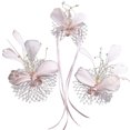 thumbnail image 1 of 2PCS Barrette de Cheveux de Mariée Mode Fausse Pince à Cheveux en Maille de Plume avec Ruban Étrangleur, 1 of 10