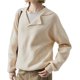 thumbnail image 3 of Suéteres de Punto Grueso con Cuello en V para Mujer, Estilo Casual, Cálidos y con Cuello. Albaricoque L, 3 of 9