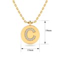 thumbnail image 2 of SuperJeweler C Initial Necklace, Disc Style, in 14 Karat Yellow Gold With 13 Diamonds, With Free 18 inch Chain, for Women, 2 of 3