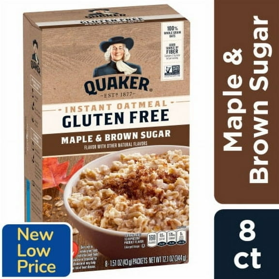 2X-Quaker Gluten Free Maple & Brown Sugar Instant Oatmeal - 1.51 oz - 8 ct