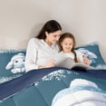 thumbnail image 5 of Manfei Kawaii Blue Rabbit Twin Bedding Sets 7-Piece for Girl, Winter Christmas Snowflake Bedding Comforter Set, Cute Bunnies Animal Reversible Sheet Sets, Ultra Soft Bedroom Decor, 5 of 8