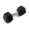 thumbnail image 2 of Fixed Dumbbell, 60LB Rubber Coated Dumbbell Free Weights with Solid Cast-Iron Core Grip, 2 of 5