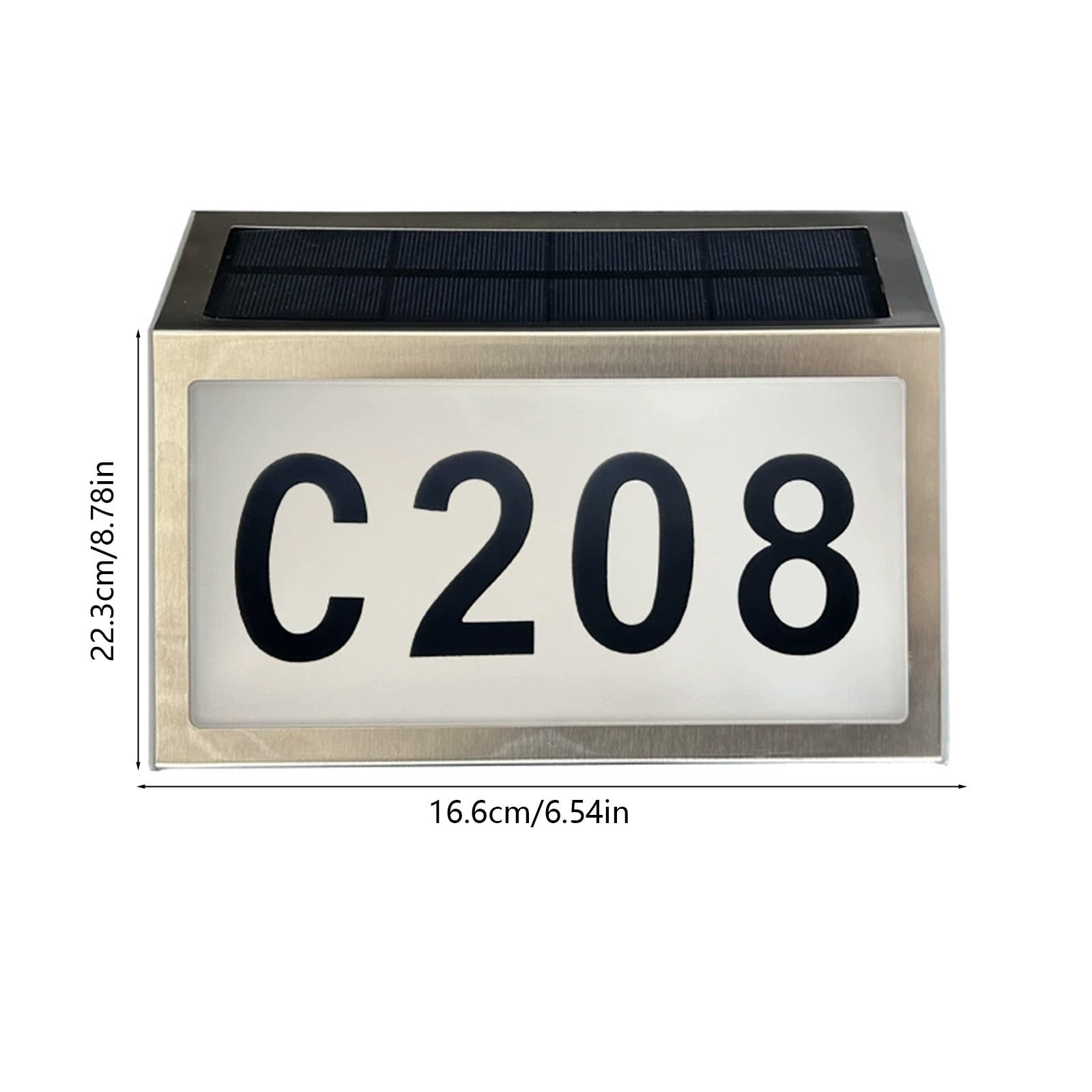 Solar Address Sign, Lighted Address Plaque Outdoor Waterproof, Illuminated Address Numbers, House Numbers for Home Street Mailbox Outside