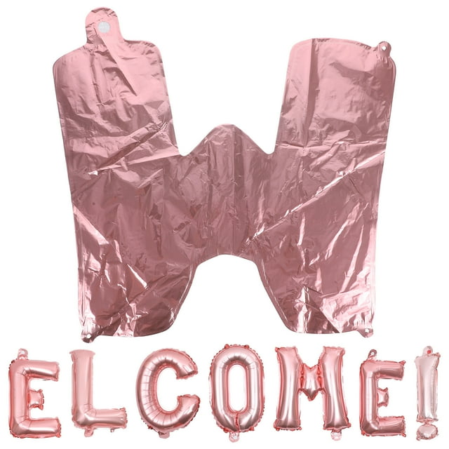 Miangastore Welcome Balloons Decorative Foil Balloons Rose Gold 1 Set 16 Inches