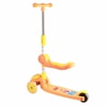 thumbnail image 4 of Patinete de 3 ruedas plegable con altura ajustable y luces intermitentes, asiento extraíble, patinete para niños, color amarillo, 4 of 11
