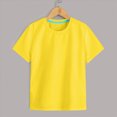 thumbnail image 2 of NOLDARES Girls/Kids/Toddlers Crew Neck Cotton T-Shirts Short Sleeve Summer Basic Tops(Yellow,8-9 Years), 2 of 4