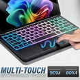 thumbnail image 7 of Touchpad Keyboard Case for Microsoft Surface Pro 12 Inch 2025, 3-Zone Backlight Detachable Wireless Trackpad Keyboard with PU Premium Folio Case for Surface Pro 1st Edition 12” 2025, 7 of 7
