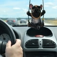 thumbnail image 5 of Holloyiver Puppy Car Pendant, Auto Interior Accessories, Vehicle Rearview Mirror Suspension Decoration, Cute Swing Puppy with Sunglasses Hanging Ornament (French Bulldog), 5 of 7