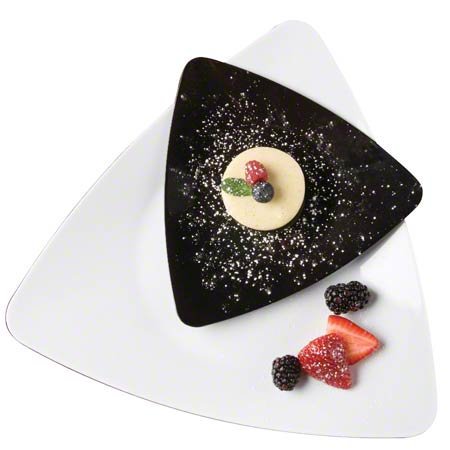 Emi Trp6bl 6" Triangle Plastic Black Dessert Plates Cake Appetizer Plates Ice Cream Party Plates 120