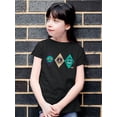 thumbnail image 2 of Alien Peace Trio Emoji - Futuristic Symbol Art Design Youth's T-shirt, 2 of 4