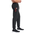 thumbnail image 4 of BROKIG Mens TrianLoop Gym Joggers, Lightweight Casual Fit Sport Track Pants, Workout Athletic Sweatpants With Zipper Pocket(Large,Black+Dark Gray), 4 of 7
