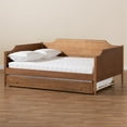 thumbnail image 3 of Baxton Studio Alya Classic Traditional Farmhouse Walnut Brown Finished Wood Full Size Daybed with Roll-Out Trundle Bed, 3 of 12