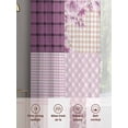 thumbnail image 6 of Boho Purple Flowers Sheer Curtains 45 Inch Length 2 Panels Set, Spring Floral Botanical Patchwork Vintage Voile Window Treatment Rod Pocket Small Kitchen Curtains Drapes for Bedroom 52"x45"x2, 6 of 7