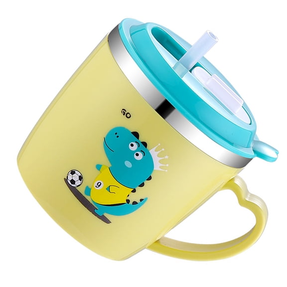 LOLIPPYY Yellow Back to School Tumbler with Handle for Kids, Stainless Steel, 1 Pack