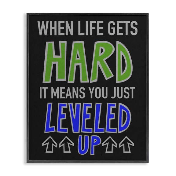 Stupell Industries Cottage Leveled Up in Life Black Framed Giclee Art, 11 x 14, by Marcus Prime
