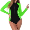 thumbnail image 4 of Zpanxa Zip Front Swimsuit for Women Long Sleeve Surfing Rash Guard Full Coverage, 4 of 8