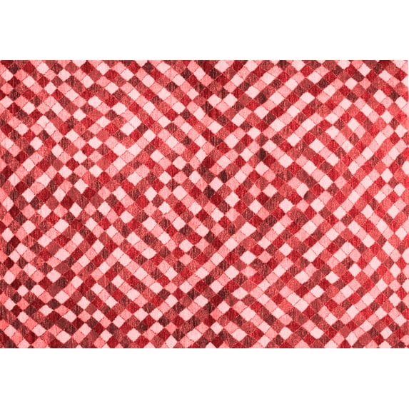 Ahgly Company Indoor Rectangle Abstract Red Contemporary Area Rugs, 2' x 3'