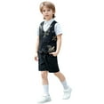 thumbnail image 3 of MEZZALL Boys Suit Set Formal Vest Outfits Embroidered Kids Toddler Birthday Party Piano Performance Wedding Guest Attire For 3 16 Breathable Cartoon Clothing, 3 of 9