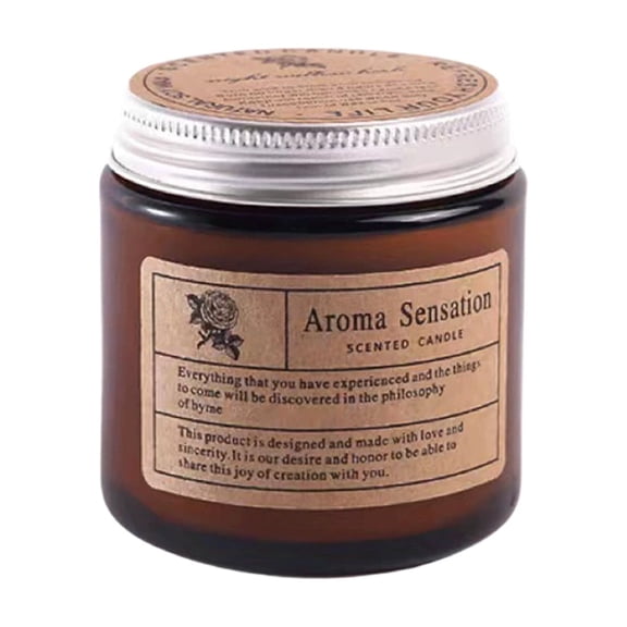 A Handcrafted Glass Jar Candle Botanical Scented For Home Aromatherapy Fragrance Tea Color