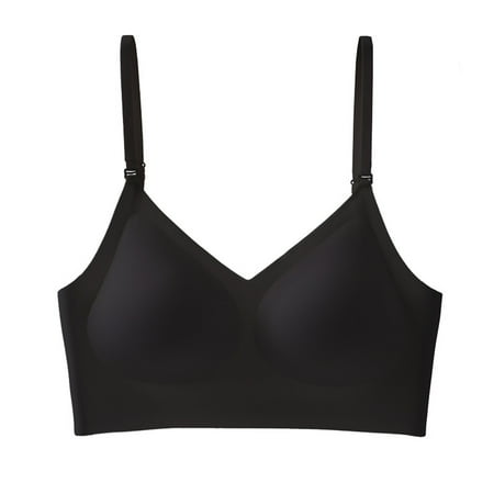 Gvdentm Lingerie for Women Low Back Bra for Women Wirefree Seamless Bra Backless Multiway Straps Convertible Halter Bra Black S