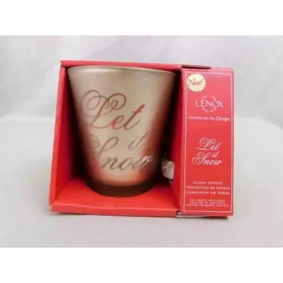 Lenox Let It Snow Christmas Holiday Glass Candle Holder Votive New!!!!