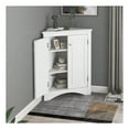 thumbnail image 3 of GDF Studio 17.2" Triangle Bathroom Storage Cabinet, Freestanding Corner Floor Cabinet, Adjustable Shelf, White, 3 of 12