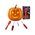 thumbnail image 2 of Halloween Pumpkin Carving Kit - 4 Carving Tools and 8 Paper Stencils Patterns for Kids and Adults, 2 of 5