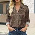 thumbnail image 2 of IMENGL Women's Satin Long Sleeve Shirt Women's Retro Flower Casual Printed Shirt Brown XL, 2 of 7