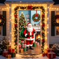 thumbnail image 4 of Cheap Christmas Decorations Clearance for Home – Christmas Class Door Cover 70.87x35.43 inch, Santa Claus Holding Gifts Christmas Tree Scene Door Covers Decorative, Winter Front Door Decor (B), 4 of 7
