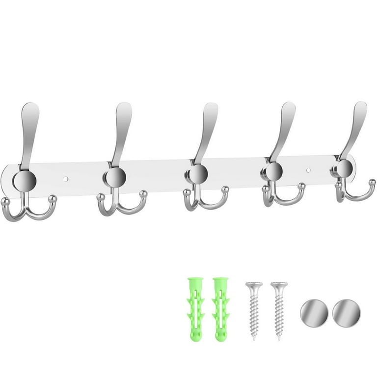 EEEkit Wall Mounted Coat Rack Stainless Steel 15 Hooks 18