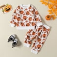 thumbnail image 2 of Youmylove Toddler Boys Girls Long Sleeve Cartoon Pumpkin Prints T Shirt Pullover Tops Pants Outfits Toddler Girl Clothes, 2 of 6
