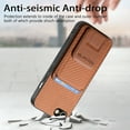 thumbnail image 6 of Magnetic Carbon Fiber Case for iPhone 7 / iPhone 8 / iPhone SE 2022 & 2020 with Holder Kickstand, Fiber Texture Wallet Phone Case with Card Holder Durable Military Grade Protection Cover, Brown, 6 of 10