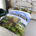thumbnail image 3 of Minecraft Conjunto de sábanas temático, trío de piezas, cómodo y amigable con la piel, diseño único, regalo de decoración para el hogar para familiares, amigos y fans,140X210cm, 3 of 6