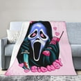 thumbnail image 5 of Ghost-Face Blanket Horror Movie Throw Blanket Anti-Pilling Plush Blanket Lightweight & Ultra-Soft, Warm & Comfy Flannel Fleece Blanket for Couch, Bed, Sofa, 60x80, 5 of 6