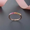 thumbnail image 6 of Round cut Lab created Multi sapphire And Prong setting Wedding Bands Ring in 925 sterling Silver – Perfect for Special Occasions and Everyday Elegance, 6 of 6