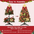 thumbnail image 6 of Lyacmy 2ft Pre-Lit Tabletop Christmas Tree Christmas Decorations, Red Artificial XmasTree with LED Lights for Indoor Outdoor Holiday Party Supplies, 6 of 9