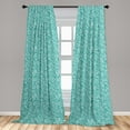 thumbnail image 5 of Ambesonne Turquoise Curtains, Modern Triangles, Pair of 28"x63", Turquoise Teal, 5 of 5