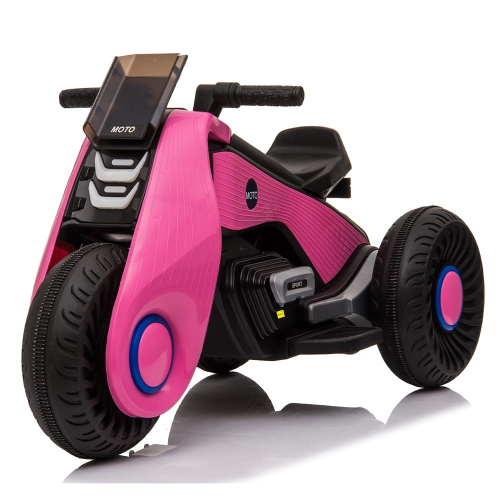 3 Wheel Motorcycle Trike 6 Volts Electric Cars For Kids Ride On Toys Riding Pink 