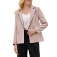 thumbnail image 4 of INSPIRE CHIC Women's Work Blazer Double Breasted Work Suit Jacket XL Pink, 4 of 5