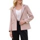 thumbnail image 4 of BLAZER DE TRABAJO PARA MUJER INSPIRE CHIC, CHAQUETA DE TRAJE DE DOBLE BOTONADURA 2XL ROSA, 4 of 5