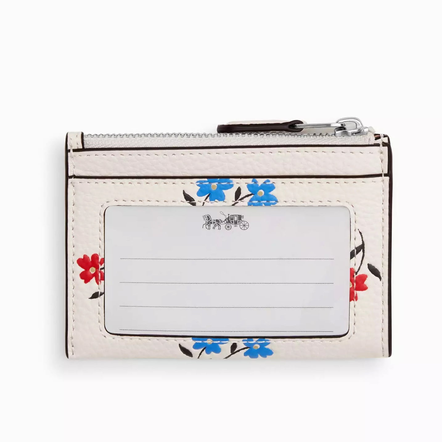 Coach Women's Mini Skinny Top Zip Id Card Case with Floral Coach Women's Mini Skinny Top Zip Id Card Case with Floral