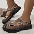 thumbnail image 5 of pwidon Men's Closed Toe Mesh Hiking Sandals Slip On Non Slip Thick Rubber Sole Outdoor Summer Walking Shoes Coffee 39, 5 of 6