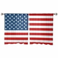 thumbnail image 2 of American Flag Semi Sheer Curtains 45 Inch Length 2 Panels Set, Blue Red USA Flag Sheer Kitchen Curtain Privacy Voile Window Curtain for Living Room Bedroom Rod Pocket Drapes, 2 of 7