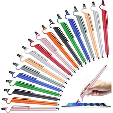 18PCS Stylus Ballpoint Pens 3 in 1 Stylus Pen, Screen Touch Pen Capacitive Pens Phone Holder, Capacitive Stylus, Ballpoint Pens for All Touch Screen Device, Phones, Tablet and Computer