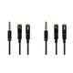 thumbnail image 1 of Cable auxiliar de micrófono de 3,5 mm 1 cable de audio macho 2 hembra para computadora portátil (negro), 1 of 9