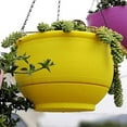 thumbnail image 1 of Cesta colgante de plástico para macetas con autorriego de color amarillo, 1 of 8