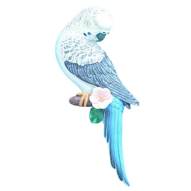 Estatua creativa de pájaros en miniatura para jardín, ideal para césped y exteriores. Azul