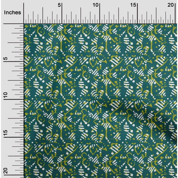 oneOone Viscose Jersey Fabric Abstract Block Printed Craft Fabric BTY 60 Inch Wide